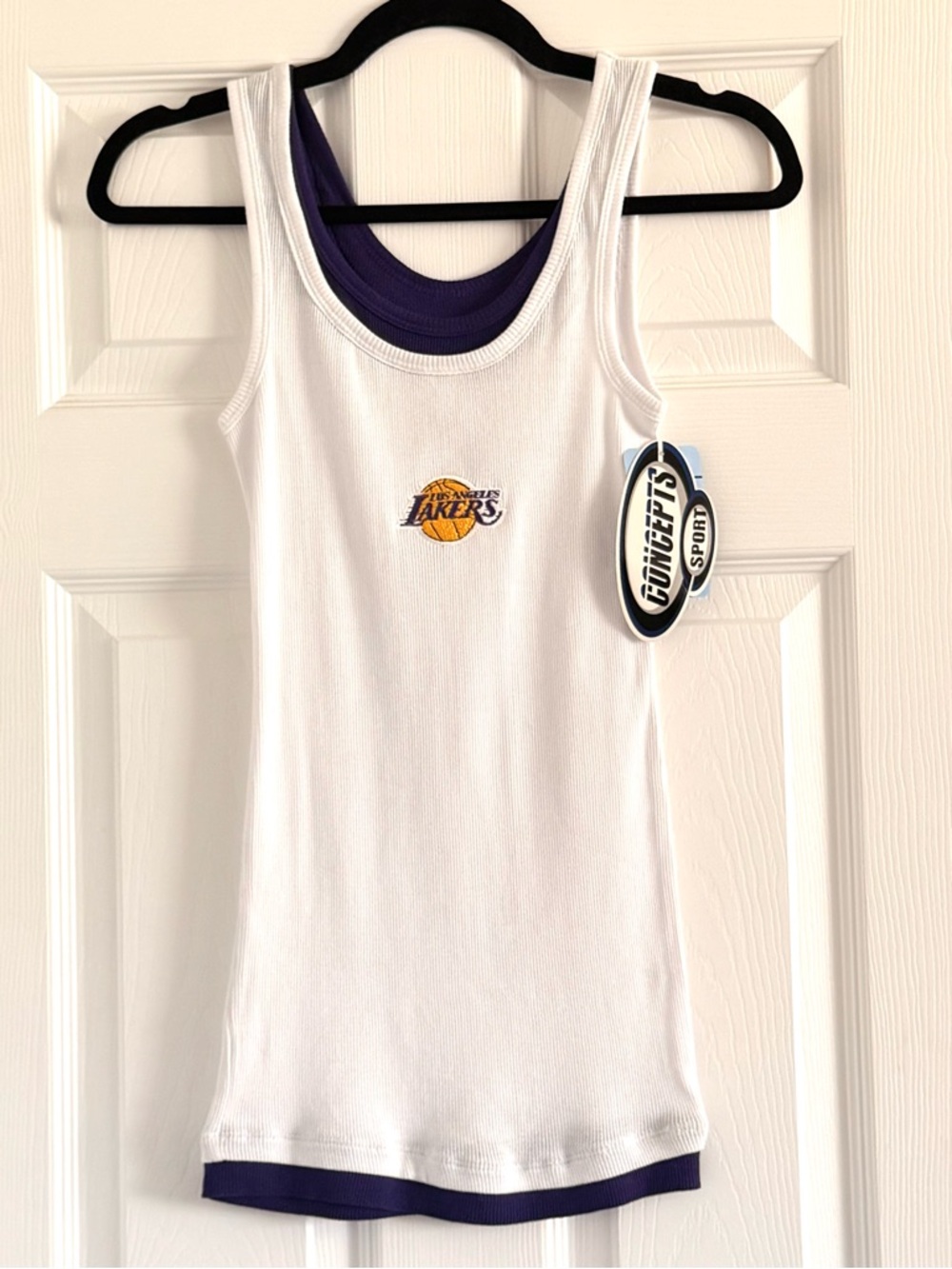 Lakers Concepts Sport White Ribbed Tank Medium